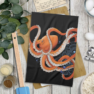 Octopus henna tea towel