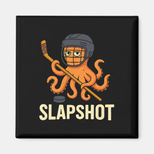 Octopus Hockey Humor Sports Mashup Design Magnet