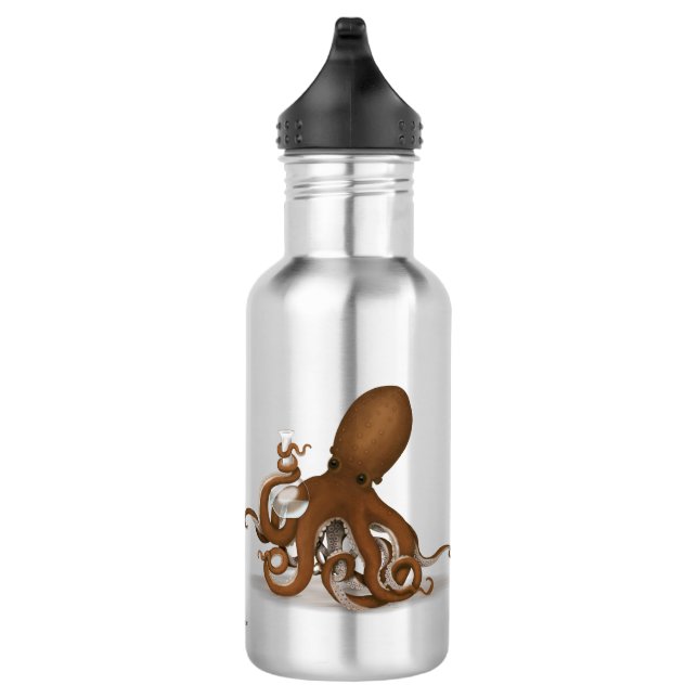 Octopus Holding Chemistry Flask Steampunk Science 532 Ml Water Bottle (Right)