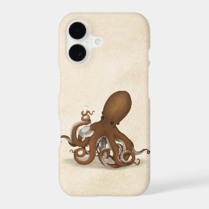 Octopus Holding Glass Flask Steampunk Chemistry