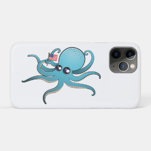Octopus Holding The American Flag iPhone 11 Pro Case