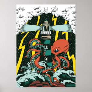 Octopus Illustration Poster