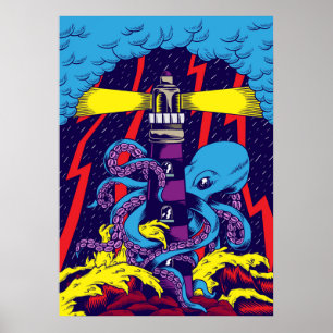 Octopus Illustration Poster