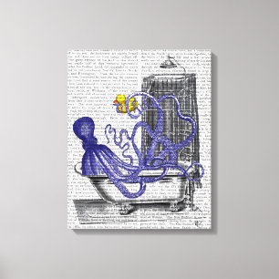 Octopus in Bath Canvas Print