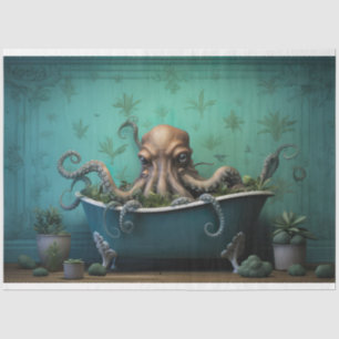 Octopus in Bathtub 4 Decoupage Paper