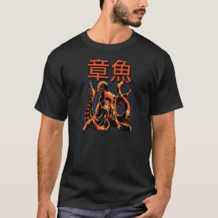 Octopus in Japanese with a Kraken Sea Monster T-Shirt