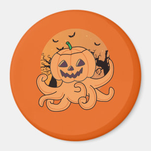 Octopus In Pumpkin Orange Krak Halloween Octopus Magnet
