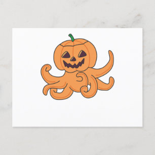 Octopus In Pumpkin Orange Krak Halloween Octopus Postcard