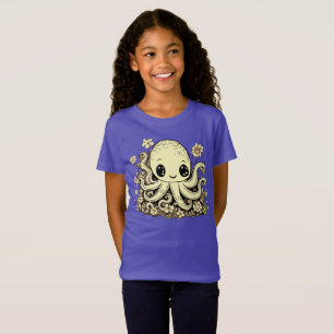 Octopus in the Flowers Cute Animal design T-Shirt