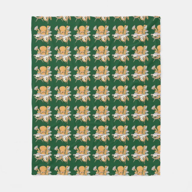 Octopus ironing, overwhelmed by chores. fleece blanket (Front)