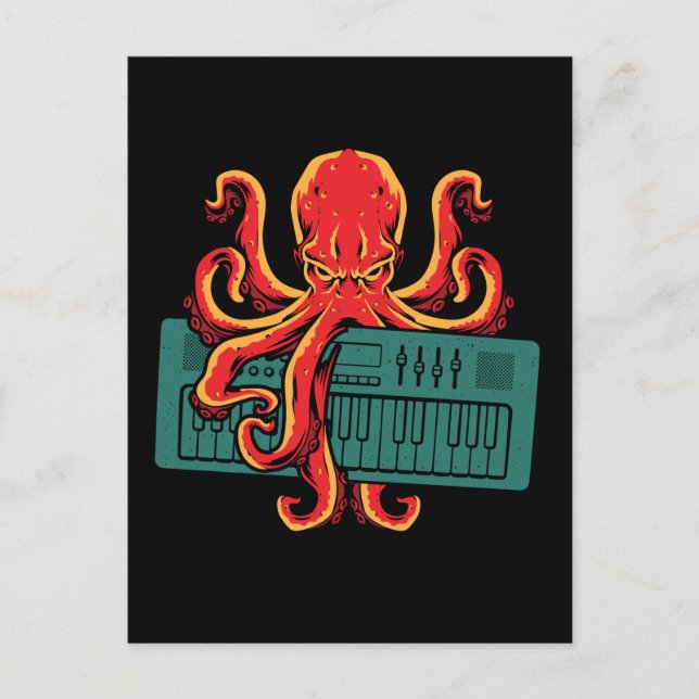 Octopus Japanese Analog Synth Keyboard Synthesizer Postcard (Front)