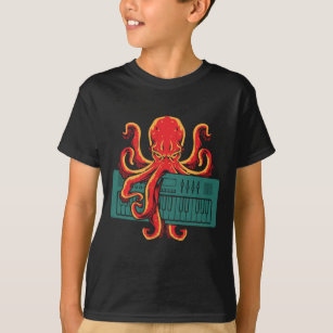 Octopus Japanese Analogue Synth Keyboard Synthesiz T-Shirt