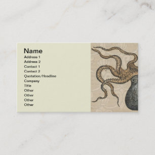 Octopus Kraken Antique Coastal Marine Wildlife Business Card