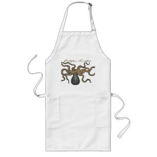 Octopus Kraken Antique Coastal Marine Wildlife Long Apron