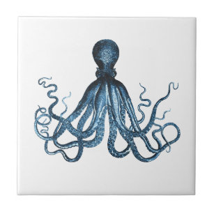 Octopus kraken nautical coastal ocean beach sea tile