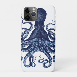 Octopus, Kraken, vintage, engraving , nautical, ma iPhone 11 Pro Case