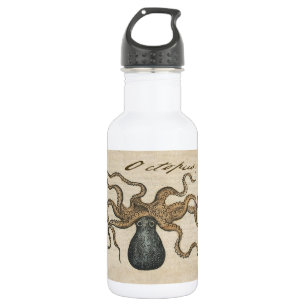 Octopus Kraken Vintage Illustration 532 Ml Water Bottle