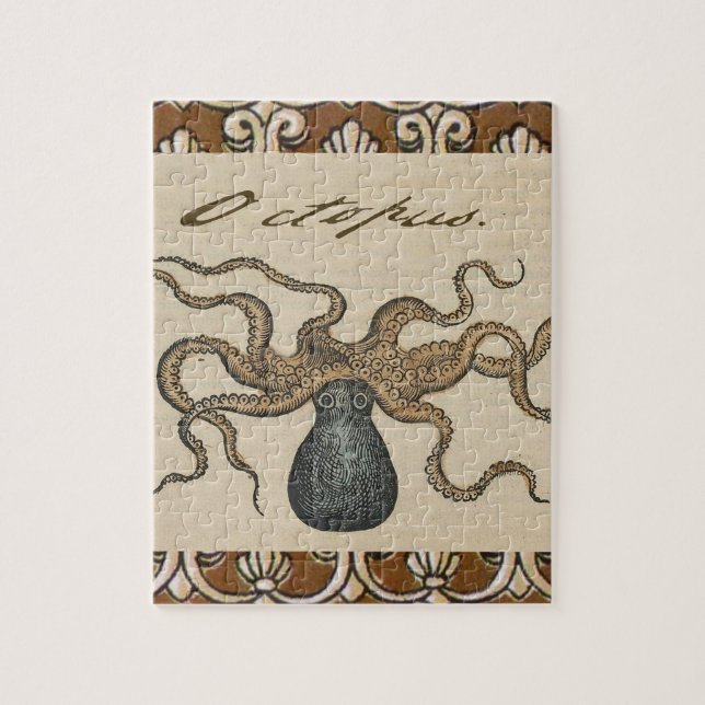 Octopus Kraken Vintage Illustration Jigsaw Puzzle (Vertical)