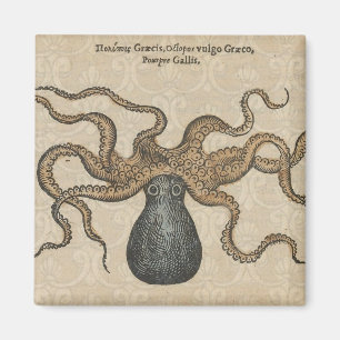 Octopus Kraken Vintage Illustration Magnet
