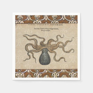 Octopus Kraken Vintage Illustration Napkin