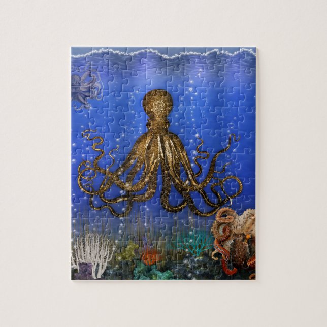 Octopus' Lair - Colourful Jigsaw Puzzle (Vertical)