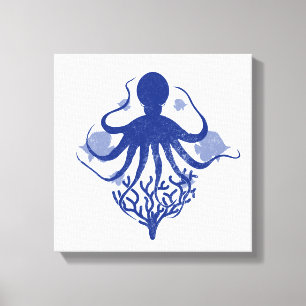 Octopus (light background) canvas print