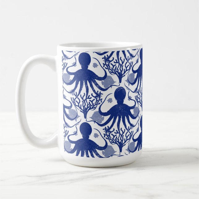 Octopus (light background) coffee mug (Left)