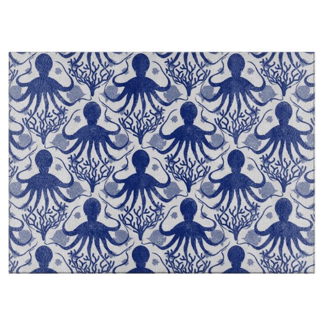 Octopus (light background) cutting board (Front)
