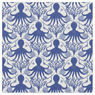 Octopus (light background) fabric