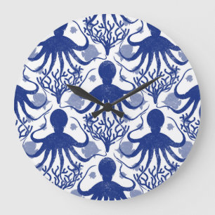 Octopus (light background) large clock