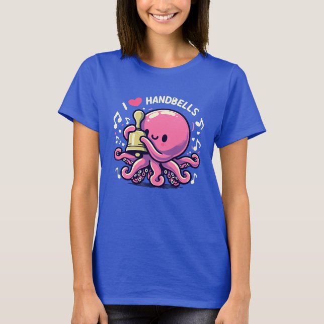 Octopus Loves Handbells T-Shirt (Front)