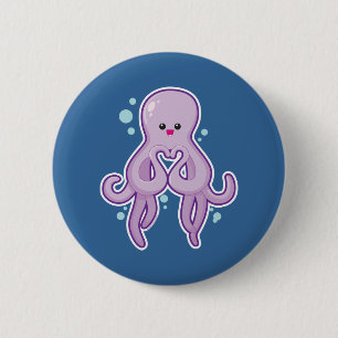 Octopus Loves You 6 Cm Round Badge