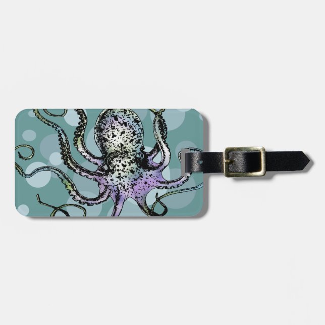 Octopus Luggage Tag (Front Horizontal)