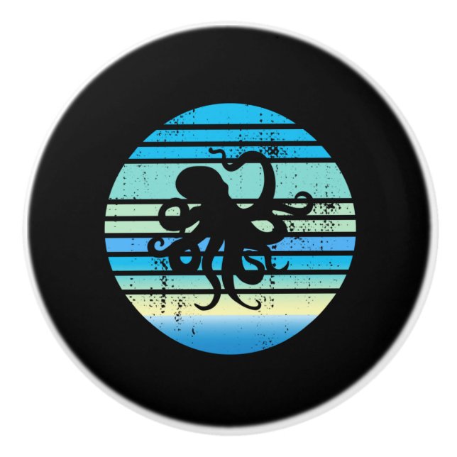 Octopus Marine Biologist Ceramic Knob (Front)