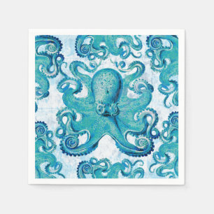 Octopus Marine Life Ocean Animals Beach Nautical Napkin