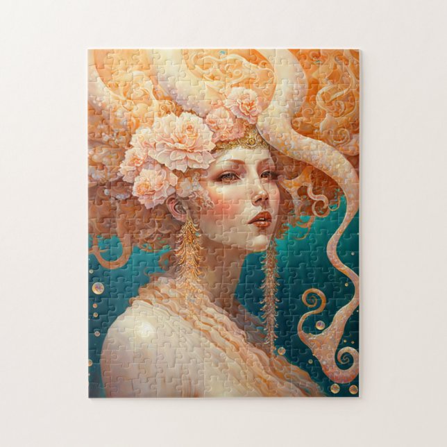 Octopus Mermaid Fantasy Art Jigsaw Puzzle (Vertical)