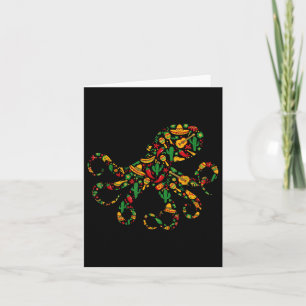 Octopus Mexican Sombrero Maracas Mexico Guitar Cin Card