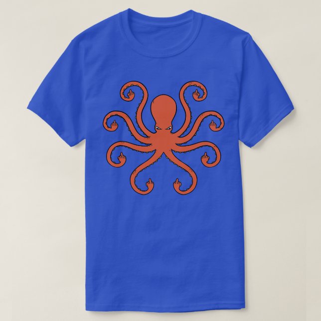 Octopus Middle Fingers TShirt (Design Front)