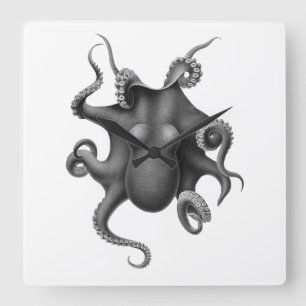 "OCTOPUS" NAUTICAL ACRYLIC WALLCLOCK