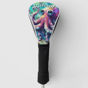 Octopus Nautical Beach Coastal Personalised Golf Head Cover