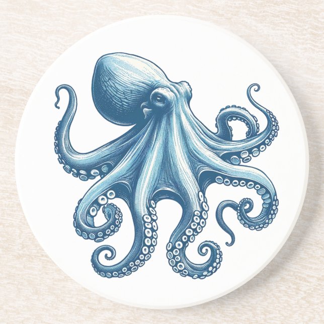 Octopus Nautical Coaster (Front)