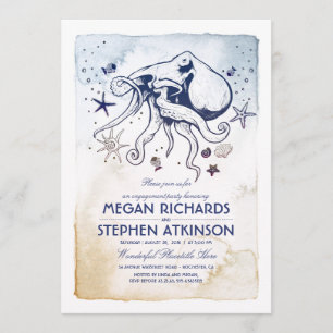 Octopus Nautical Engagement Party Invitation