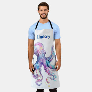 Octopus Nautical Marine Ocean Pink Apron