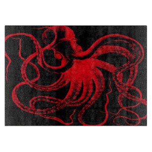 Octopus Nautical Steampunk Vintage Kraken Monster Cutting Board