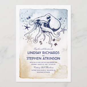 Octopus - Nautical - Under the Sea Wedding Invitation