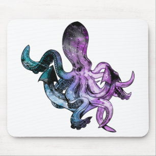 Octopus neon mouse mat