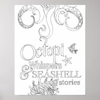 Octopus Ocean Art Adult Colouring Poster