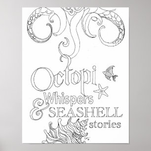 Octopus Ocean Art Adult Colouring Poster