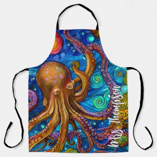 Octopus Ocean Sea Animal Personalised Name Apron