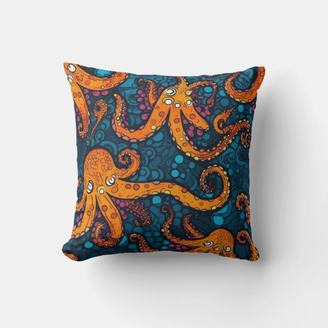 Octopus Ocean Theme accent  pillow (Front)